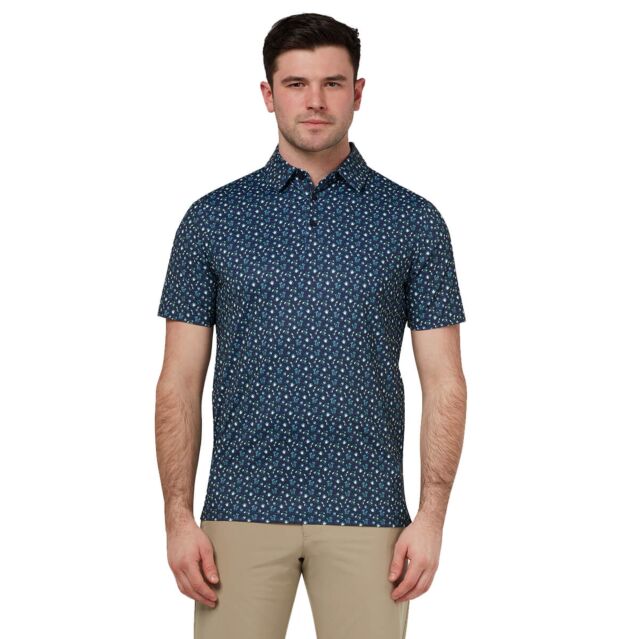 Callaway Golf Mens All Over Novelty Sustainable Stretch Polo Shirt