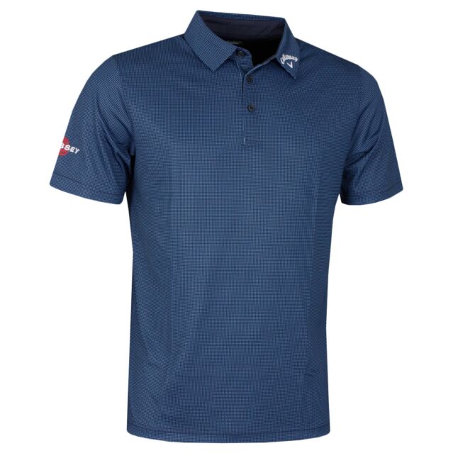 Callaway Golf Mens Short Sleeve Gingham Print Odyssey Polo Shirt