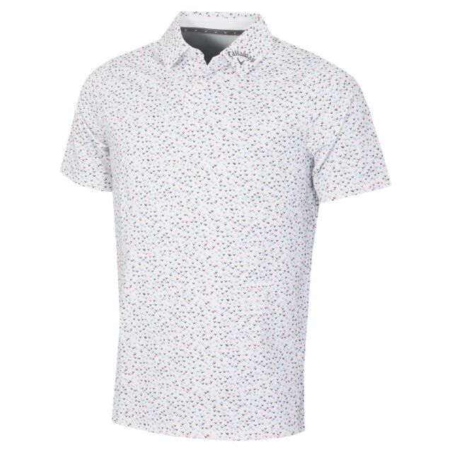 Callaway Golf Mens All Over Moisture Wicking Confetti Print Polo Shirt