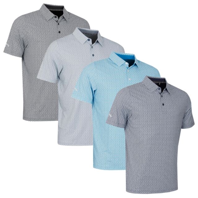 Callaway Golf Mens Tee Allover Print Recycled Easy Care Polo Shirt