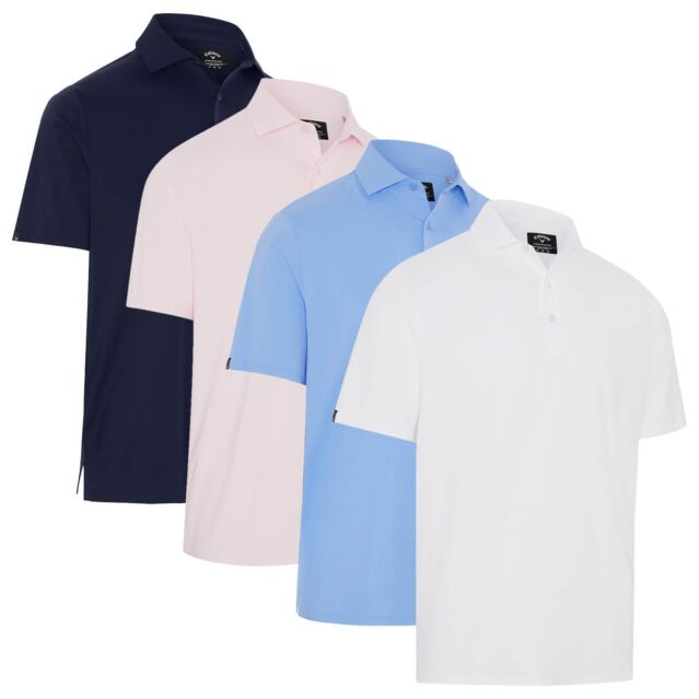 Callaway Mens Premium Solid Cooling Swing Tech Golf Polo Shirt