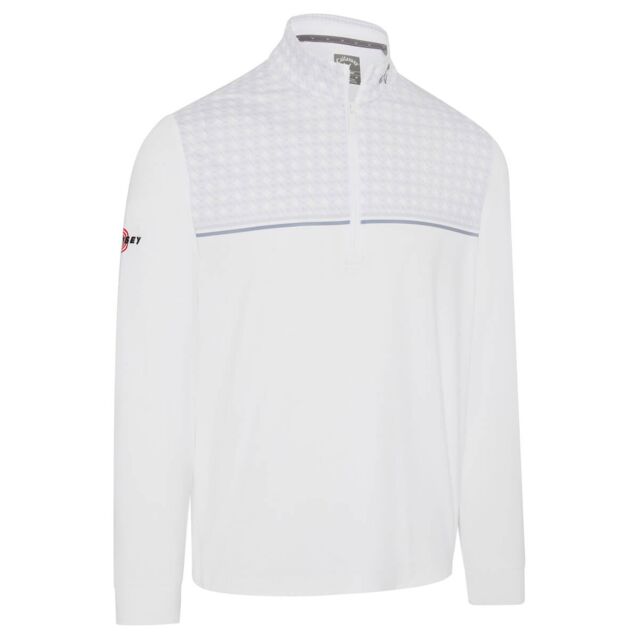 Callaway Mens Odyssey Printed Block Pullover 1/4 Zip Stretch Golf Sweater