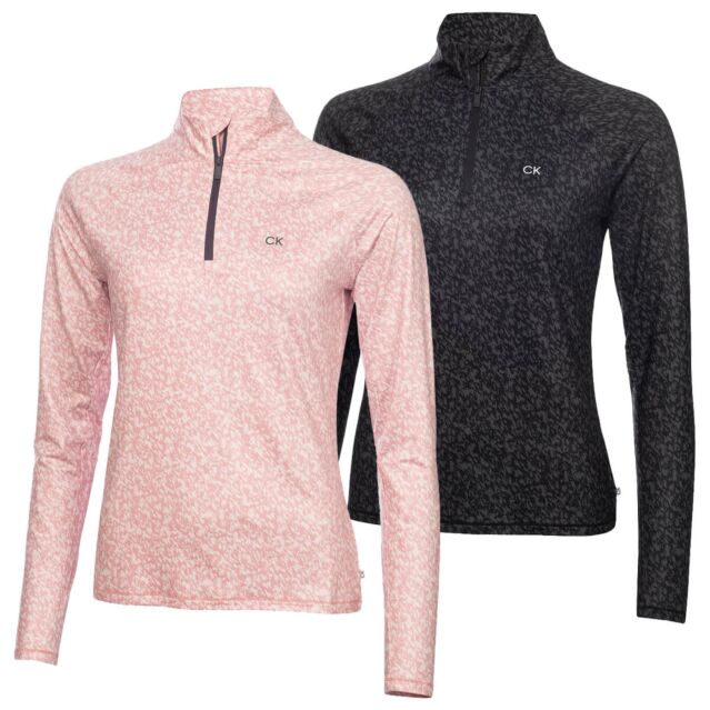 Calvin Klein Womens Bolina 1/4 Zip Moisture Wicking Midlayer Sweater