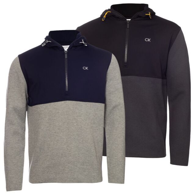 Calvin Klein Mens Yosemite Hooded Merino Blend Breathable Golf Sweater