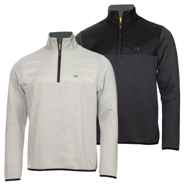 Calvin Klein Mens Ramond Hybrid 1/4 Zip Stretch Breathable Golf Sweater