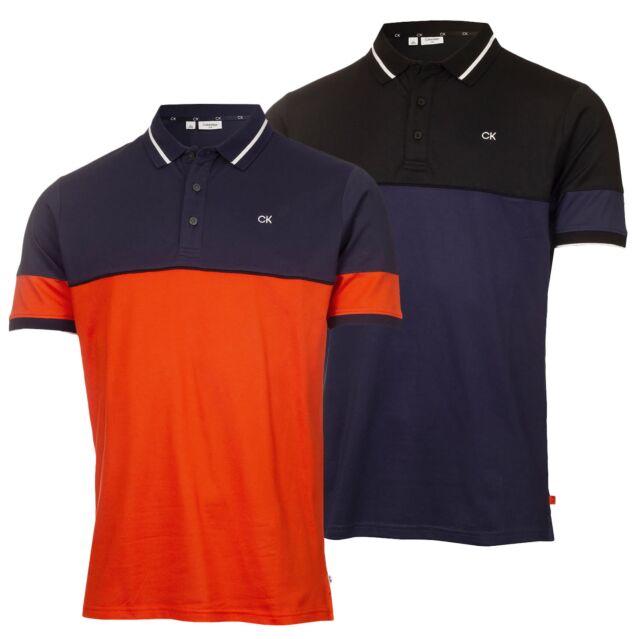 Calvin Klein Mens Marshall Recycled Easy Care Wicking Golf Polo Shirt
