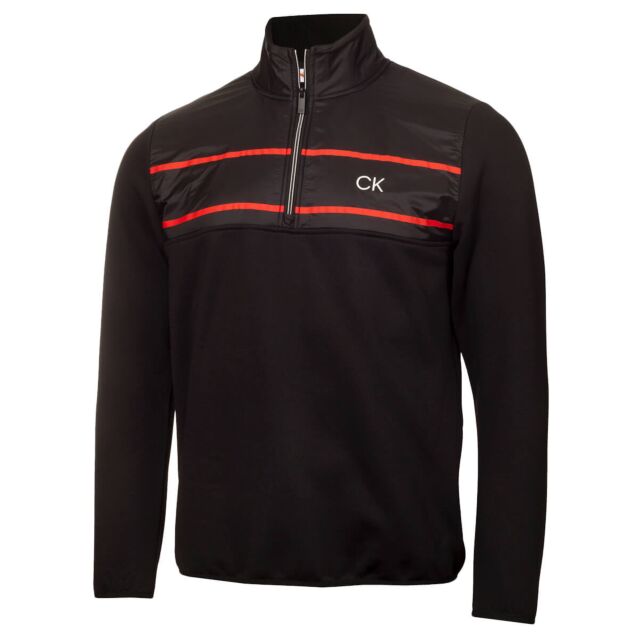 Calvin Klein Mens Harrow Hybrid Half Zip Stretch Insulated Golf Jacket