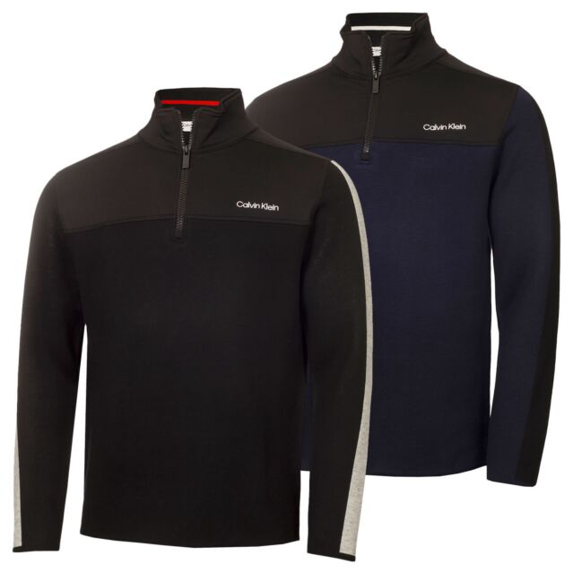 Calvin Klein Mens Foxe Close Hybrid Half Zip Thermal Golf Sweater
