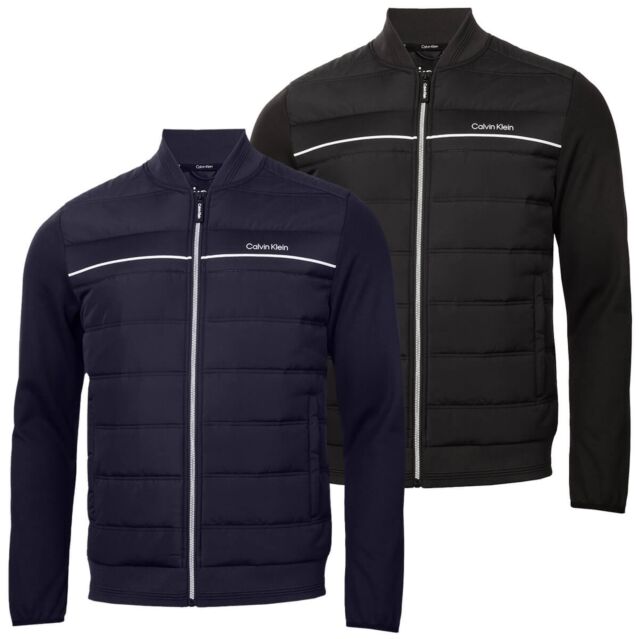 Calvin Klein Mens Lincoln Bomber Full Zip Stretch Lightweight Golf Jacket