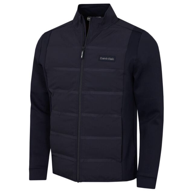 Calvin Klein Mens Houston Hybrid Full Zip Lightweight Stretch Golf Jacket