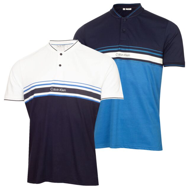 Calvin Klein Mens Castlerock Stretch Blade Collar Golf Polo Shirt