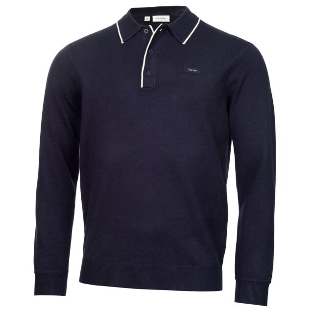 Calvin Klein Mens Riviera Soft Touch Knitted Layering Golf Sweater