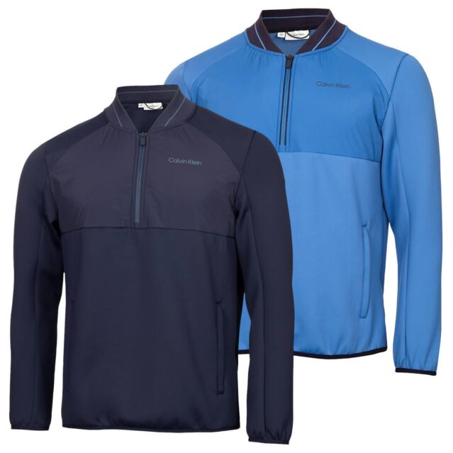 Calvin Klein Mens Greenside 1/2 Zip Hybrid Bomber Stretch Jacket