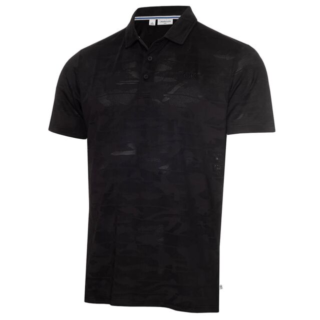 Calvin Klein Mens Pentil Polo Shirt - Black - XL
