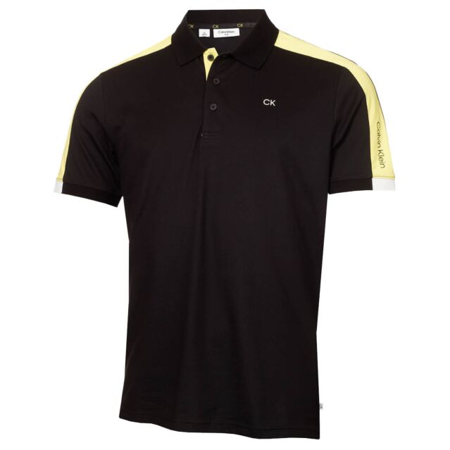 Calvin Klein Mens Miles Moisture Wicking Sustainable Golf Polo Shirt