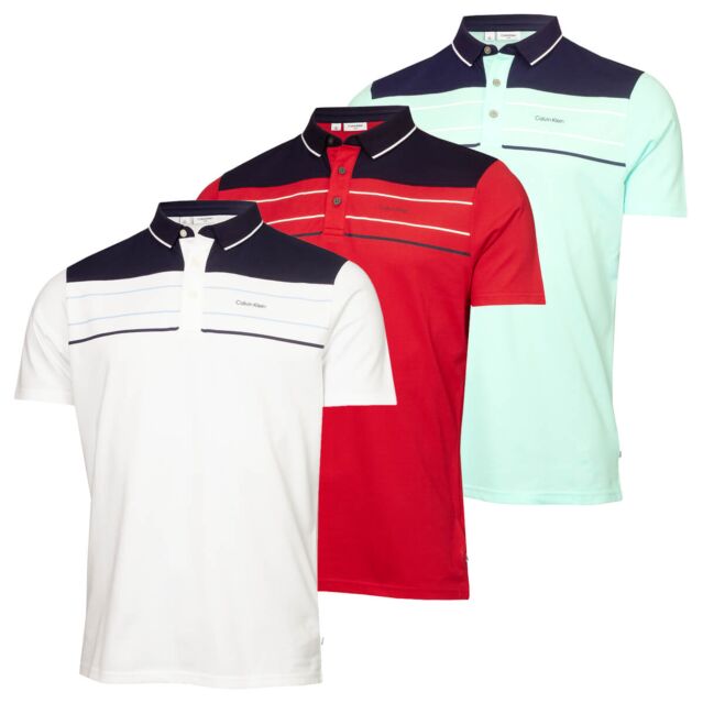 Calvin Klein Mens Eagle Moisture Wicking Lightweight Golf Polo Shirt