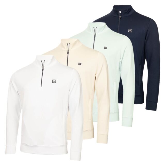 Calvin Klein Mens Concord Half Zip Stretch Soft Wicking Golf Sweater