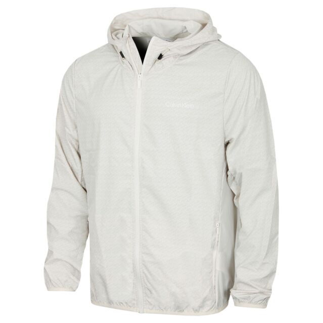 Calvin Klein Mens Printed Water Resistant Golf Windbreaker Jacket