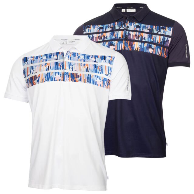 Calvin Klein Mens Ashgrove Moisture Wicking Stretch Golf Polo Shirt