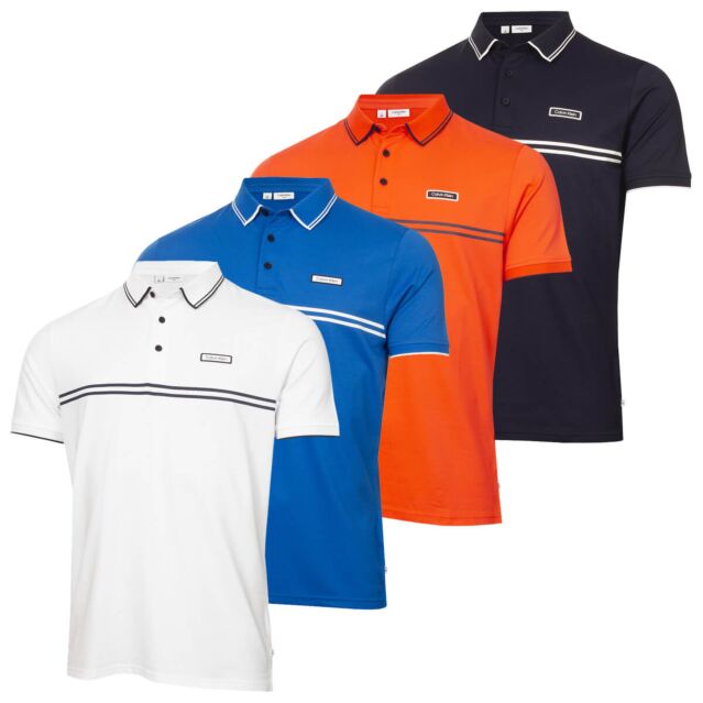 Calvin Klein Mens Newtown Technical Stretch Easy Care Golf Polo Shirt