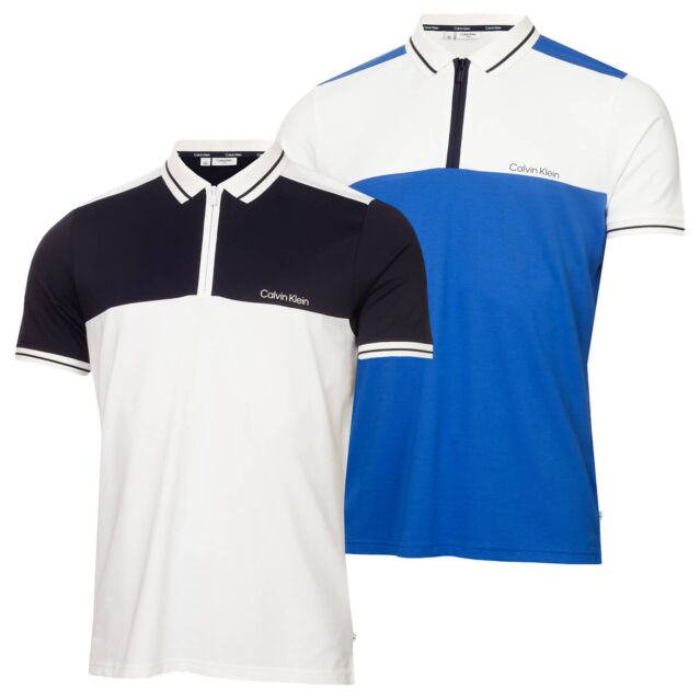 Calvin Klein Mens Springhill Colourblock Moisture Wicking Golf Polo Shirt