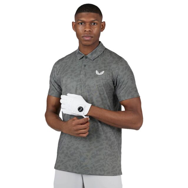 Castore Golf Performance Printed Camouflage Stretch Polo Shirt