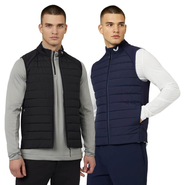 Castore Mens Hybrid Four Way Stretch Lightweight Water Repellent Gilet