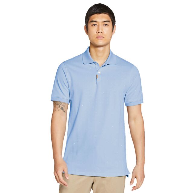 Nike Mens Golf Spaced Printed Dots Polo Shirt - Hydrogen Blue - M