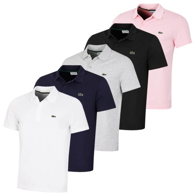 Lacoste Mens Stretch 2-Button Organic Cotton Golf Polo Shirt