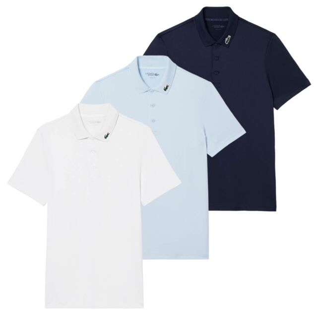 Lacoste Mens 2026 UV Protection Moisture Wicking Stretch Golf Polo Shirt