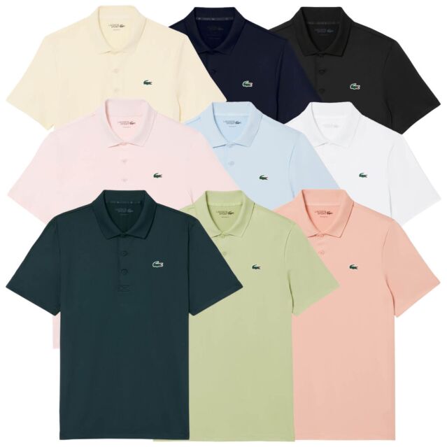 Lacoste Mens UV Protection Stretch Wicking Golf Polo Shirt
