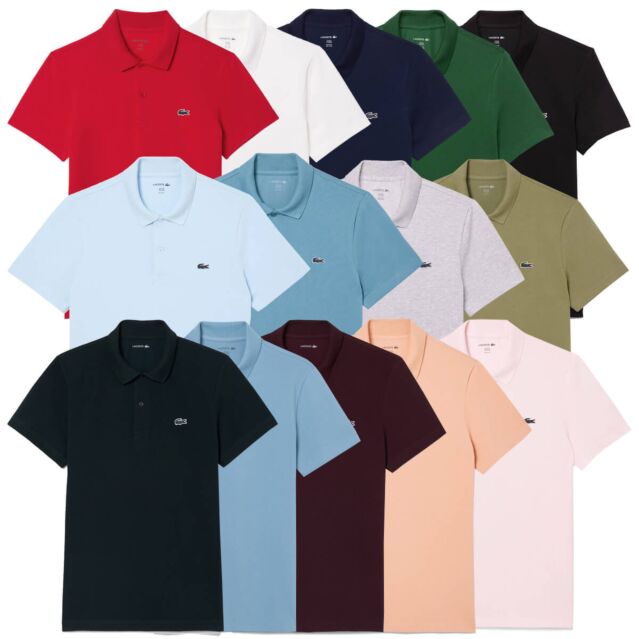 Lacoste Mens Organic Cotton Blend Embroidered Golf Polo Shirt