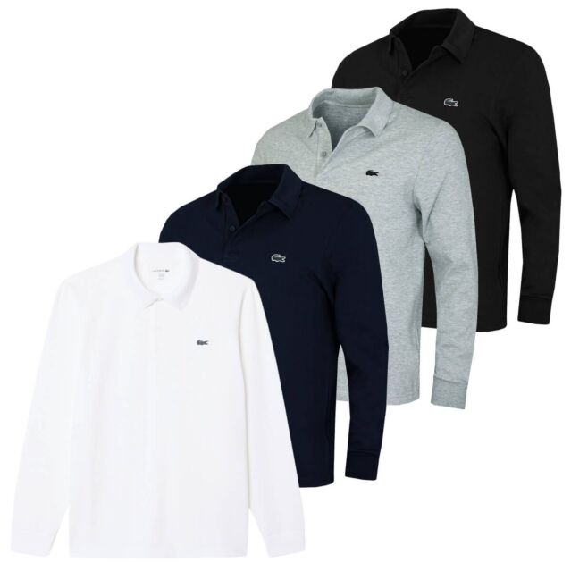 Lacoste Mens DH5523 Long Sleeved Cotton Blend Polo Shirt