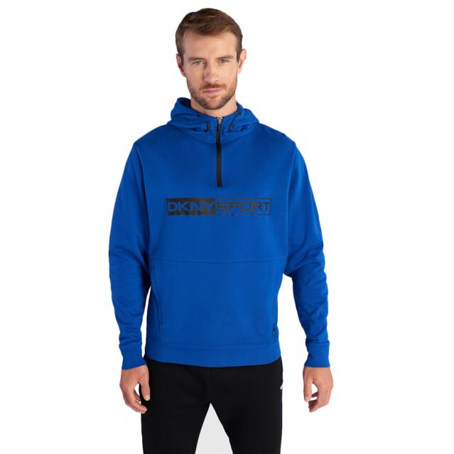 DKNY Mens Bergen Beach 1/4 Zip Stretch Breathable Soft Feel Hoody