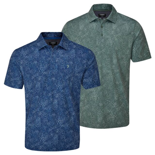 Farah Mens Starkey Four Way Stretch Breathable Lightweight Golf Polo Shirt