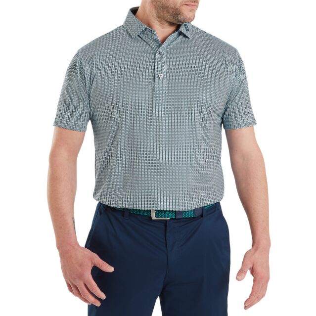 Footjoy Mens Nautical Flag Print Lisle Moisture Wicking Golf Polo Shirt