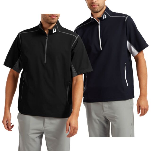 FootJoy Mens Half-Zip Side Pockets Regular Fit Golf Windshirt