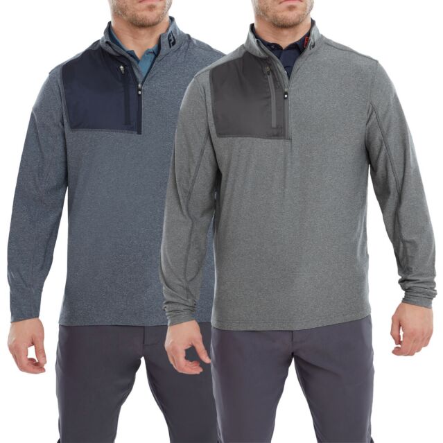 FootJoy Mens Heather Chill-Out XP Stretch Fabric Brushed Back Golf Sweater