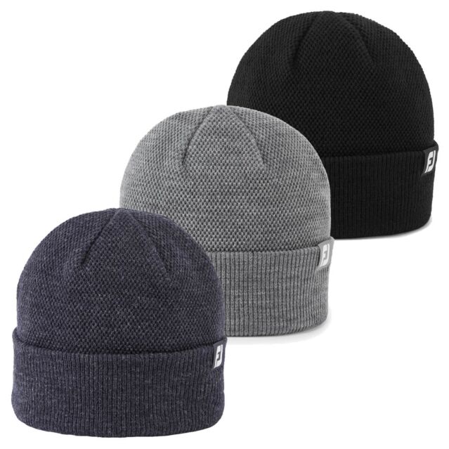 FootJoy Mens Stretch Comfort Fleece Thermal Golf Beanie Hat