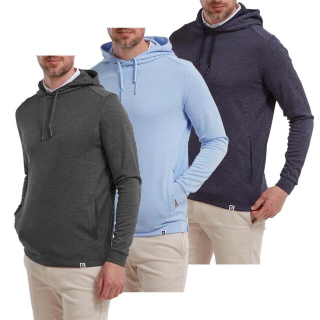 FootJoy Mens 2026 Lightweight Marl Moisture Wicking Pullover Golf Hoody