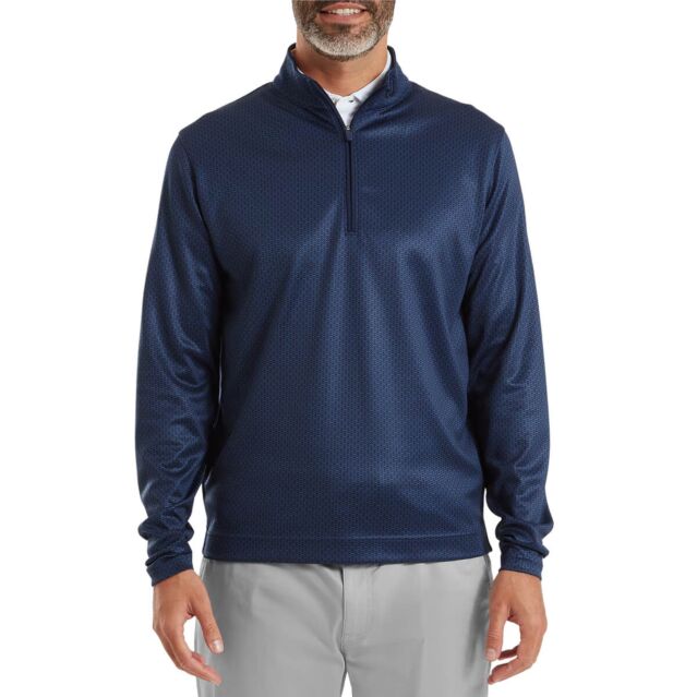 Footjoy Mens Nautical Flag Tonal Chill Out Wicking Pullover Golf Sweater