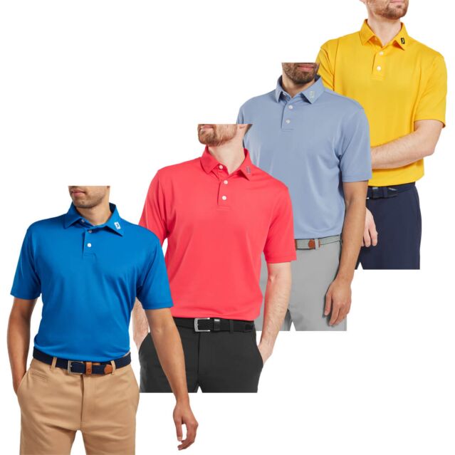 Footjoy Mens ProDry Pique Short Sleeve Athletic Light Golf Polo Shirt