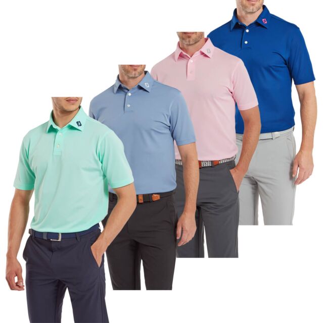 FootJoy Mens Stretch Fabric Moisture Wicking Pique Golf Polo Shirt