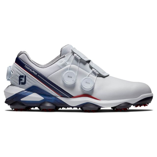 Footjoy Mens Tour Alpha Waterproof Leather Triple Boa Spiked Golf Shoes