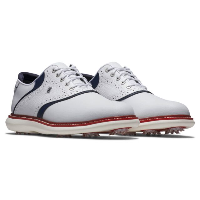 Footjoy Mens Traditions Breathable Waterproof Leather Spiked Golf Shoes