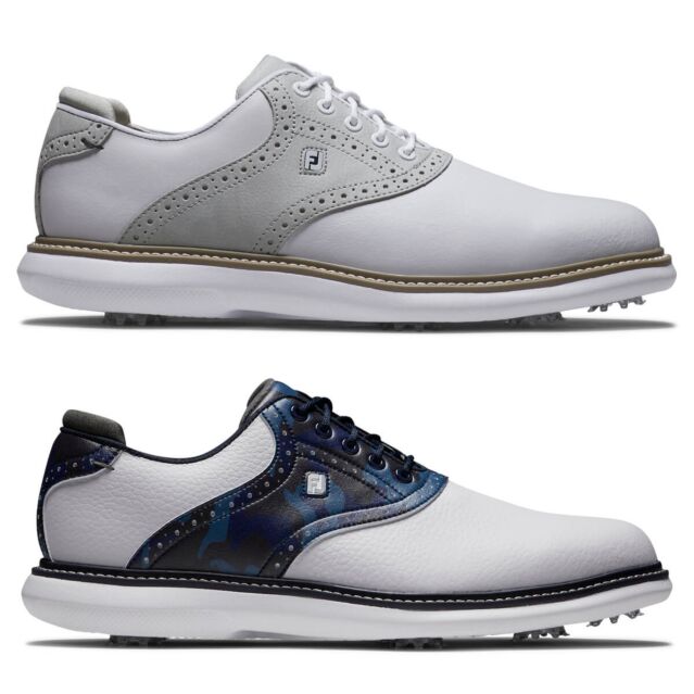 Footjoy Mens FJ Traditions Waterproof Full Grain Leather Spiked Golf Shoes