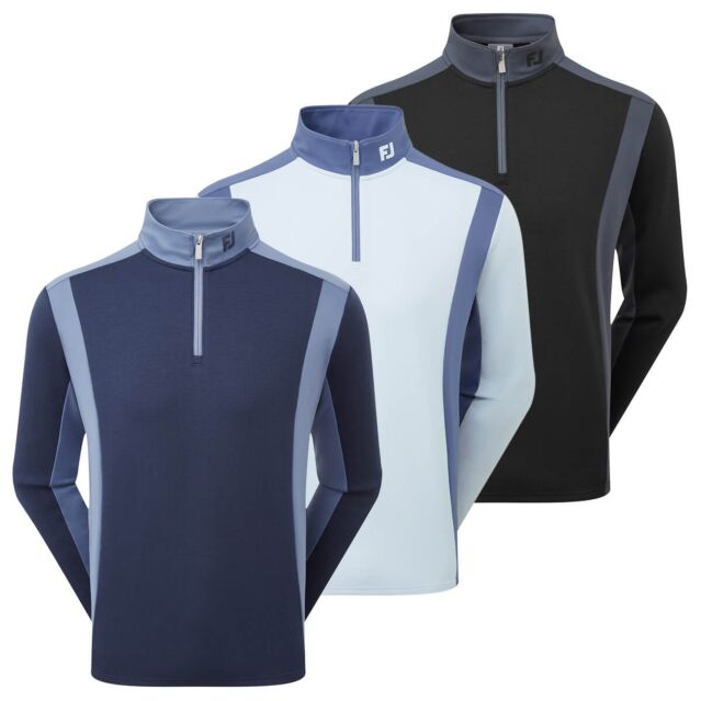 Footjoy Mens Thermoseries Blocked Moisture Wicking Golf Midlayer Sweater