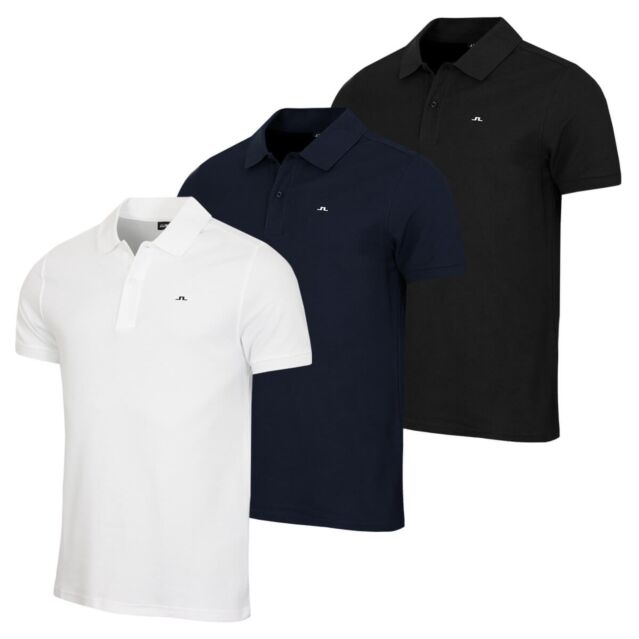 J.Lindeberg Mens Pike 2 Button Regular Fit Golf Polo Shirt