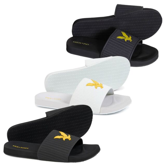 Lyle & Scott Mens Easy Slide Slip On Lightweight Durable PU Slider Sandals
