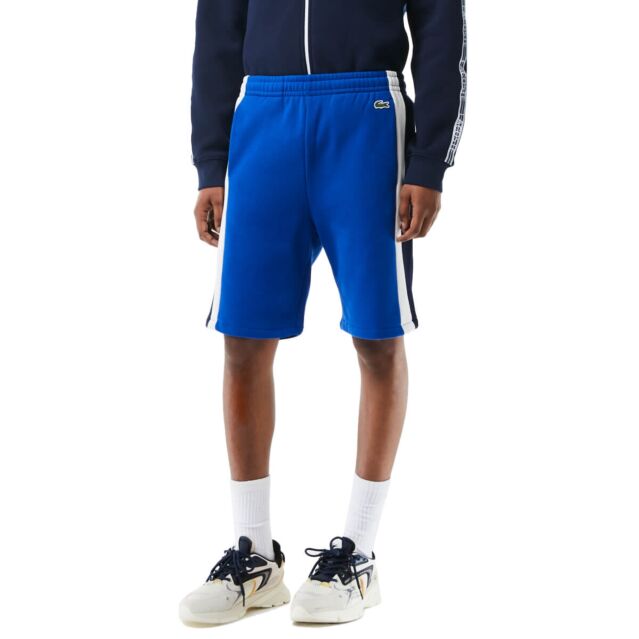Lacoste Mens GH5584 Brushed Fleece Cut & Sewn Colourblock Training Shorts